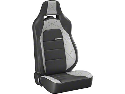 Corbeau Trailcat Reclining Seats with Double Locking Seat Brackets; Black Vinyl/Gray HD Vinyl (12-23 Challenger)