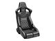 Corbeau Sportline RRB Reclining Seats; Black Vinyl/Carbon Vinyl/Black Diamond Stitch; Pair (Universal; Some Adaptation May Be Required)