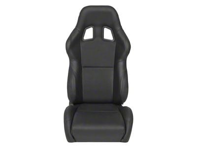 Corbeau A4 Racing Seats with Inflatable Lumbar; Black Leather; Pair (Universal; Some Adaptation May Be Required)