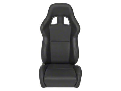 Corbeau A4 Racing Seats with Seat Heater and Inflatable Lumbar; Black Leather; Pair (Universal; Some Adaptation May Be Required)
