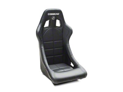 Corbeau Forza Racing Seat; Black Vinyl (79-24 Mustang)