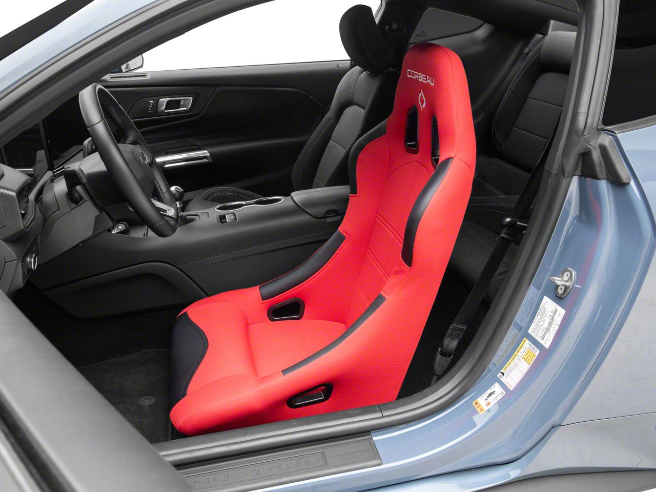 Corbeau Mustang Forza Racing Seat; Red Cloth 29107 (79-26 Mustang