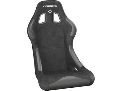 Corbeau Forza Racing Seat; Black Suede (79-26 Mustang)