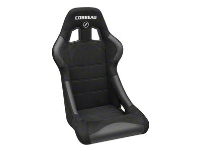 Corbeau Forza Racing Seat; Black Suede (79-25 Mustang)