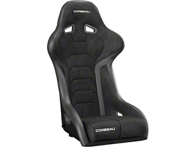 Corbeau FX1 Pro Racing Seat; Black Suede (79-25 Mustang)