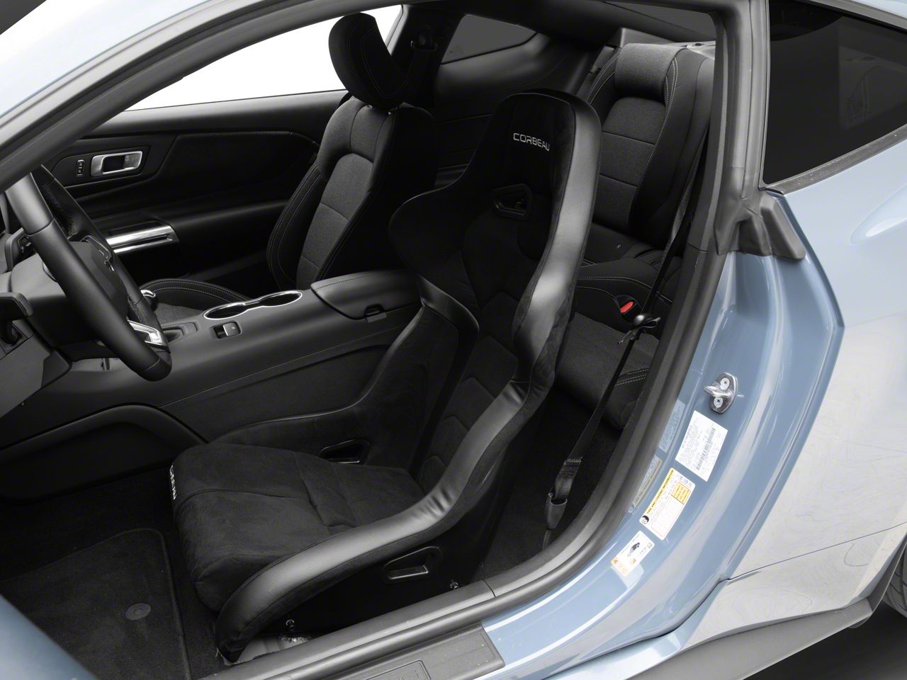 Corbeau Mustang FX1 Pro Racing Seat; Black Suede S29501P (79-26