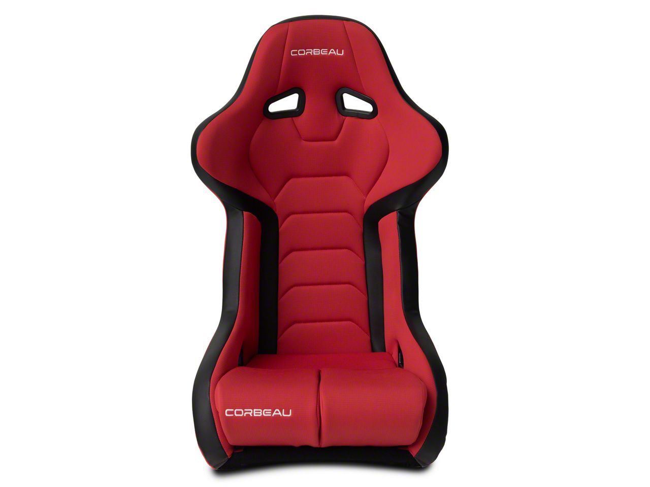 Corbeau Mustang FX1 Racing Seat; Black/Red Cloth 29507 (79-26