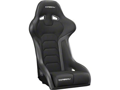 Corbeau FX1 Wide Racing Seat; Black Cloth (79-14 Mustang)