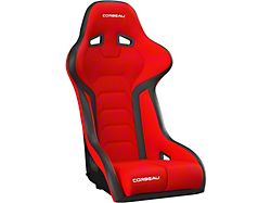 Corbeau FX1 Pro Racing Seat; Black/Red Cloth (79-26 Mustang)