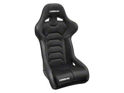 Corbeau FX1 Pro Racing Seat; Black/Red Cloth (79-24 Mustang)