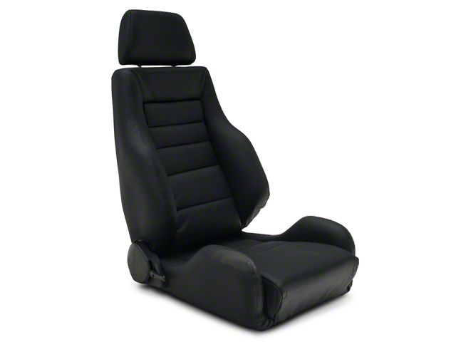 Corbeau GTS II Reclining Seats; Black Leather; Pair (Universal; Some Adaptation May Be Required)