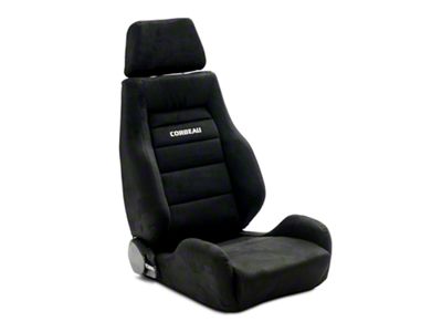 Corbeau GTS II Reclining Seats; Black Suede; Pair (Universal; Some Adaptation May Be Required)