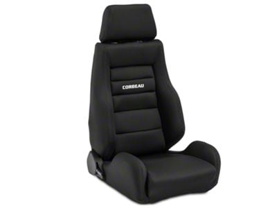 Corbeau GTS II Reclining Seats; Black Cloth; Pair (Universal; Some Adaptation May Be Required)
