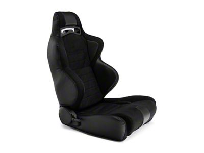 Corbeau LG1 Racing Seats; Black Suede; Pair (Universal; Some Adaptation May Be Required)