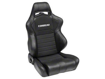 Corbeau LG1 Wide Racing Seats; Black Cloth; Pair (Universal; Some Adaptation May Be Required)