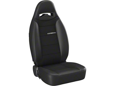 Corbeau Moab Reclining Seats; Black Vinyl/Cloth; Pair (Universal; Some Adaptation May Be Required)