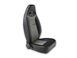 Corbeau Moab Reclining Seats; Black Vinyl/Grey Perforated Vinyl; Pair (Universal; Some Adaptation May Be Required)