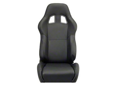 Corbeau A4 Racing Seats with Double Locking Seat Brackets; Black Leather (94-98 Mustang)