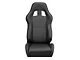 Corbeau A4 Racing Seats with Double Locking Seat Brackets; Black Leather (99-04 Mustang)