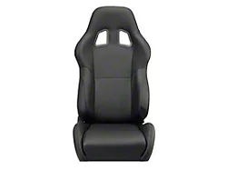 Corbeau A4 Racing Seats with Double Locking Seat Brackets; Black Leather (15-23 Mustang)