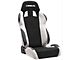 Corbeau A4 Racing Seats with Double Locking Seat Brackets; Gray/Black Suede (94-98 Mustang)