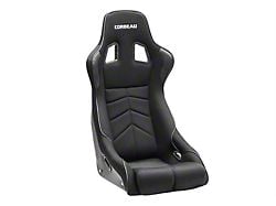 Corbeau DFX Performance Seats with Double Locking Seat Brackets; Black Vinyl/Cloth/Black Piping (05-09 Mustang)
