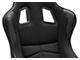 Corbeau DFX Performance Seats with Double Locking Seat Brackets; Black Vinyl/Cloth/White Piping (94-98 Mustang)