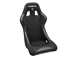 Corbeau Forza Racing Seats with Double Locking Seat Brackets; Black Cloth (99-04 Mustang)