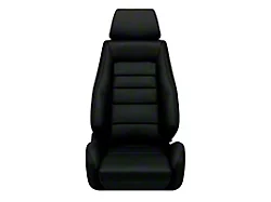 Corbeau GTS II Reclining Seats with Double Locking Seat Brackets; Black Leather (94-98 Mustang)