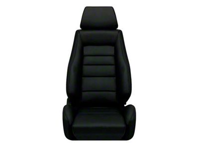 Corbeau GTS II Reclining Seats with Double Locking Seat Brackets; Black Leather (99-04 Mustang)