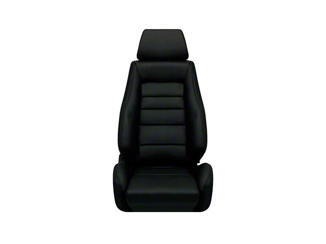 Corbeau GTS II Reclining Seats with Double Locking Seat Brackets; Black Leather (15-23 Mustang)