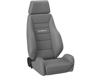 Corbeau GTS II Reclining Seats with Double Locking Seat Brackets; Gray Cloth (15-23 Mustang)