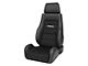 Corbeau GTS II Reclining Seats with Inflatable Lumbar; Black Leather/Suede; Pair (Universal; Some Adaptation May Be Required)