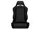 Corbeau LG1 Racing Seats with Double Locking Seat Brackets; Black Leather (94-98 Mustang)