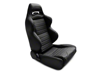 Corbeau LG1 Racing Seats; Black Leather; Pair (Universal; Some Adaptation May Be Required)