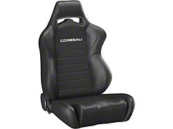 Corbeau LG1 Racing Seats; Black Vinyl; Pair (Universal; Some Adaptation May Be Required)