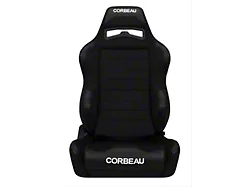 Corbeau LG1 Wide Racing Seats with Double Locking Seat Brackets; Black Cloth (94-98 Mustang)