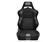 Corbeau LG1 Wide Racing Seats with Double Locking Seat Brackets; Black Suede (99-04 Mustang)