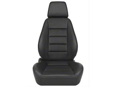 Corbeau Sport Reclining Seats with Double Locking Seat Brackets; Black Vinyl (94-98 Mustang)