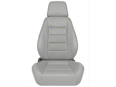 Corbeau Sport Reclining Seats with Double Locking Seat Brackets; Gray Vinyl (94-98 Mustang)