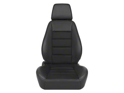 Corbeau Sport Reclining Seats with Inflatable Lumbar; Black Vinyl/Cloth; Pair (Universal; Some Adaptation May Be Required)