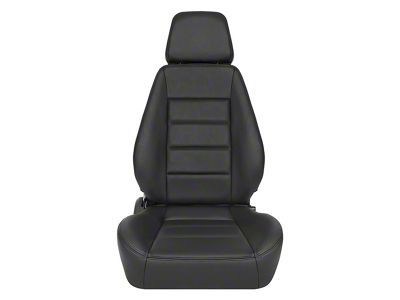 Corbeau Sport Reclining Seats with Seat Heater and Inflatable Lumbar; Black Leather; Pair (Universal; Some Adaptation May Be Required)