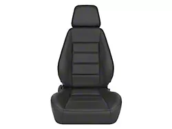 Corbeau Sport Reclining Seats with Seat Heater and Inflatable Lumbar; Black Leather; Pair (Universal; Some Adaptation May Be Required)