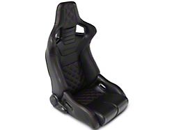 Corbeau Sportline RRB Reclining Seats; Black Vinyl/Carbon Vinyl/Red Diamond Stitch; Pair (Universal; Some Adaptation May Be Required)