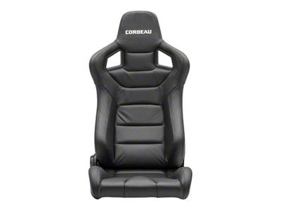 Corbeau Sportline RRS Reclining Seats with Double Locking Seat Brackets; Black Leather (15-23 Mustang)
