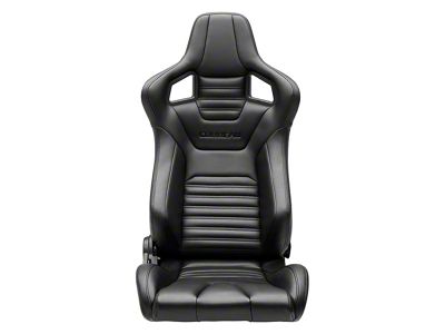 Corbeau Sportline RRS Reclining Seats with Double Locking Seat Brackets; Black Vinyl Diamond/Black Stitching (99-04 Mustang)