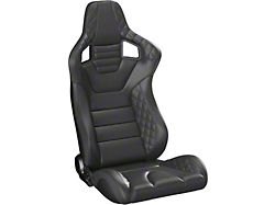 Corbeau Sportline RRS Reclining Seats; Black Vinyl Diamond/Black Stitching; Pair (Universal; Some Adaptation May Be Required)
