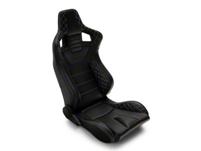 Corbeau Sportline RRS Reclining Seats; Black Vinyl Diamond/White Stitching; Pair (Universal; Some Adaptation May Be Required)