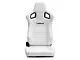 Corbeau Sportline RRS Reclining Seats; White Vinyl/Black Stitch; Pair (Universal; Some Adaptation May Be Required)
