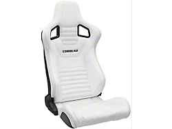 Corbeau Sportline RRS Reclining Seats with Double Locking Seat Brackets; White Vinyl/Black Stitch (15-23 Mustang)